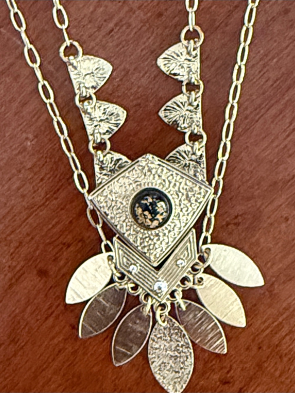 Gold-Tone Boho Geometric Statement Necklace from Anthropologie!!🔥🔥🔥 - Picture 8 of 16